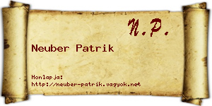 Neuber Patrik névjegykártya